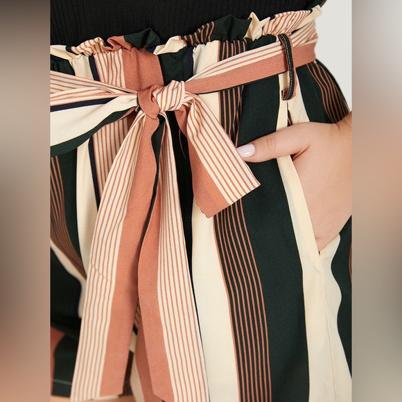 SOLY HUX Striped Belted Tank Romper - Picture 2 of 5